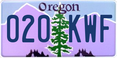 OR license plate 020KWF