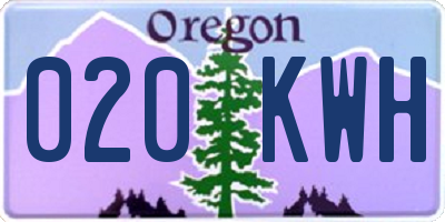 OR license plate 020KWH