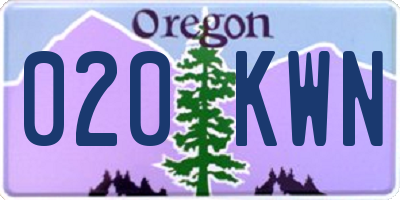 OR license plate 020KWN