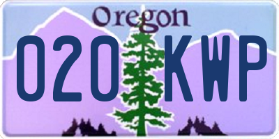 OR license plate 020KWP