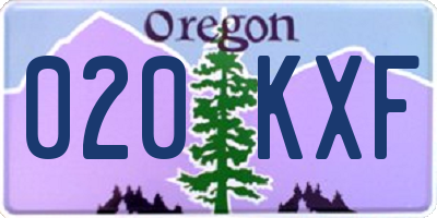 OR license plate 020KXF