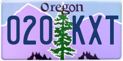 OR license plate 020KXT