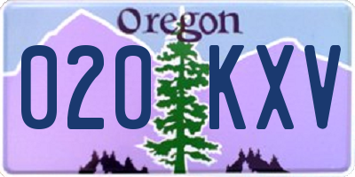 OR license plate 020KXV