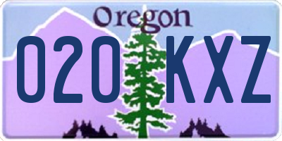 OR license plate 020KXZ