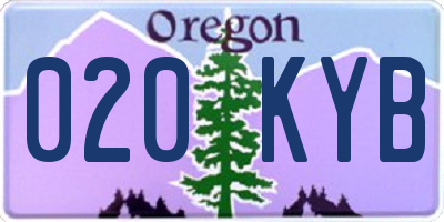 OR license plate 020KYB