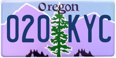 OR license plate 020KYC