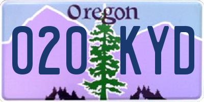 OR license plate 020KYD