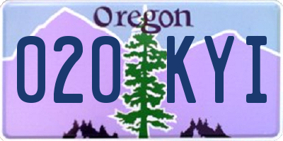 OR license plate 020KYI