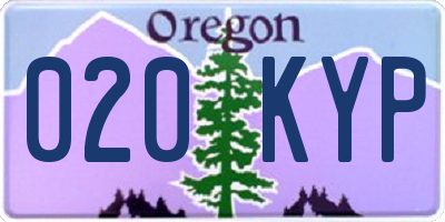 OR license plate 020KYP