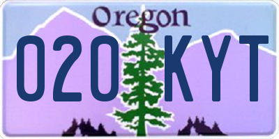 OR license plate 020KYT