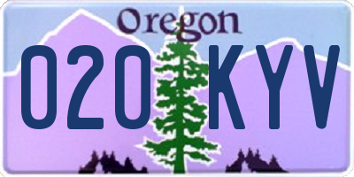 OR license plate 020KYV