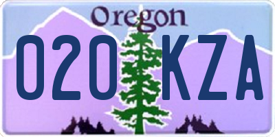 OR license plate 020KZA