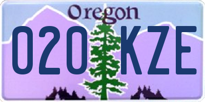 OR license plate 020KZE