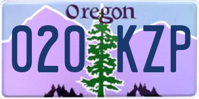 OR license plate 020KZP