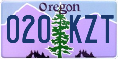 OR license plate 020KZT
