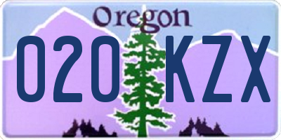 OR license plate 020KZX