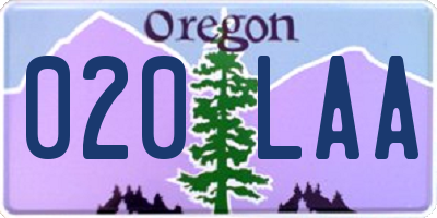 OR license plate 020LAA