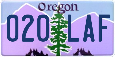 OR license plate 020LAF