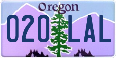 OR license plate 020LAL