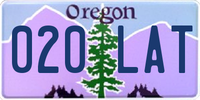 OR license plate 020LAT