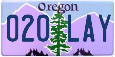 OR license plate 020LAY