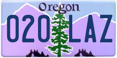 OR license plate 020LAZ