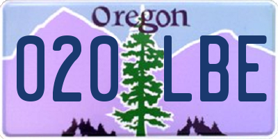 OR license plate 020LBE