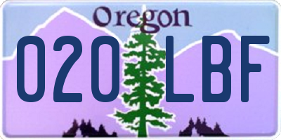OR license plate 020LBF