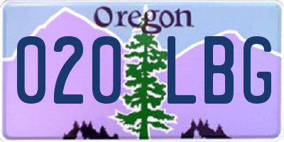 OR license plate 020LBG