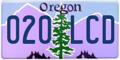 OR license plate 020LCD