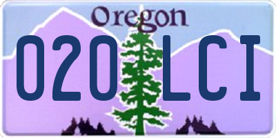 OR license plate 020LCI