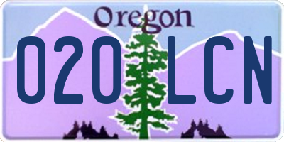 OR license plate 020LCN