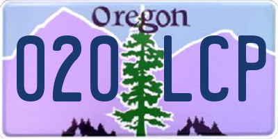 OR license plate 020LCP