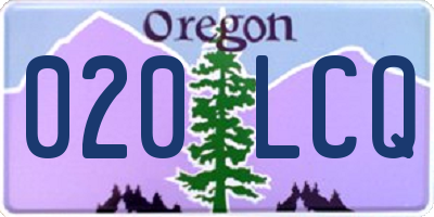 OR license plate 020LCQ