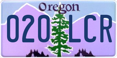 OR license plate 020LCR