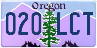 OR license plate 020LCT