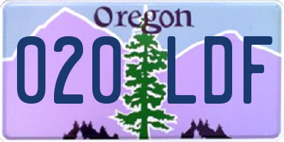 OR license plate 020LDF