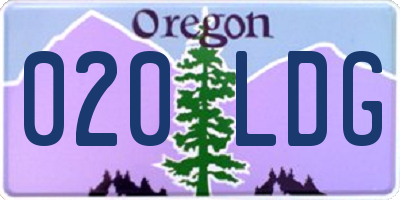 OR license plate 020LDG