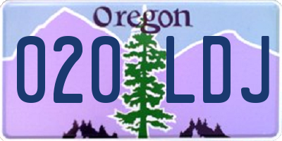 OR license plate 020LDJ