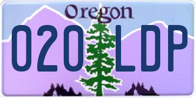 OR license plate 020LDP