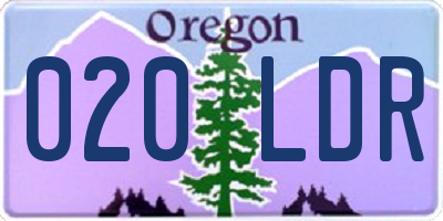 OR license plate 020LDR