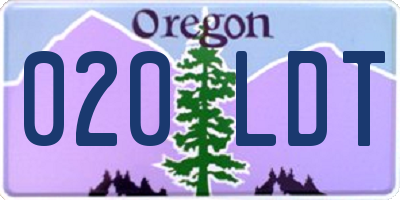 OR license plate 020LDT