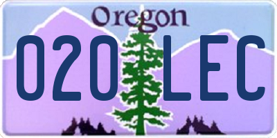 OR license plate 020LEC