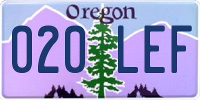 OR license plate 020LEF