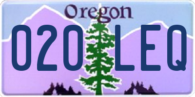 OR license plate 020LEQ