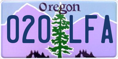 OR license plate 020LFA