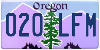 OR license plate 020LFM