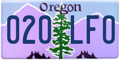 OR license plate 020LFO