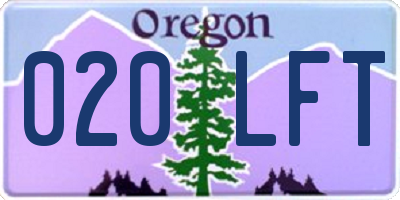 OR license plate 020LFT