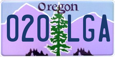OR license plate 020LGA